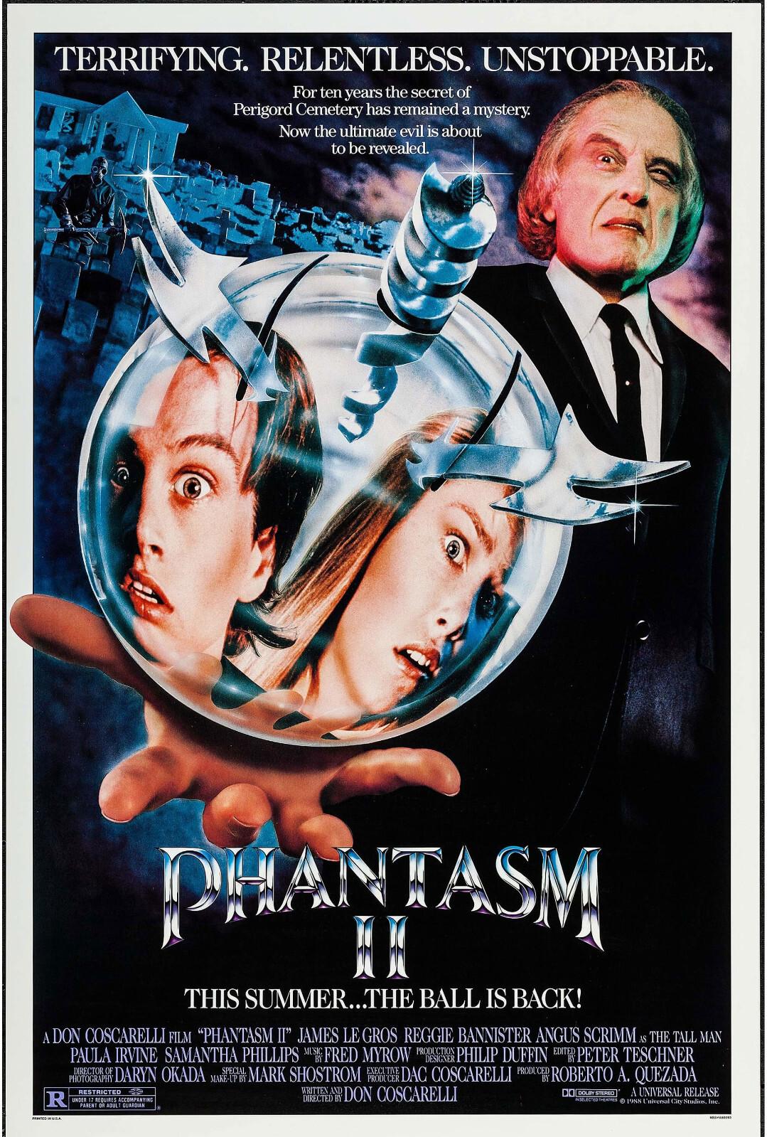 PHANTASM 2/II original ROLLED 1988 27x41 one sheet movie poster ANGUS SCRIMM