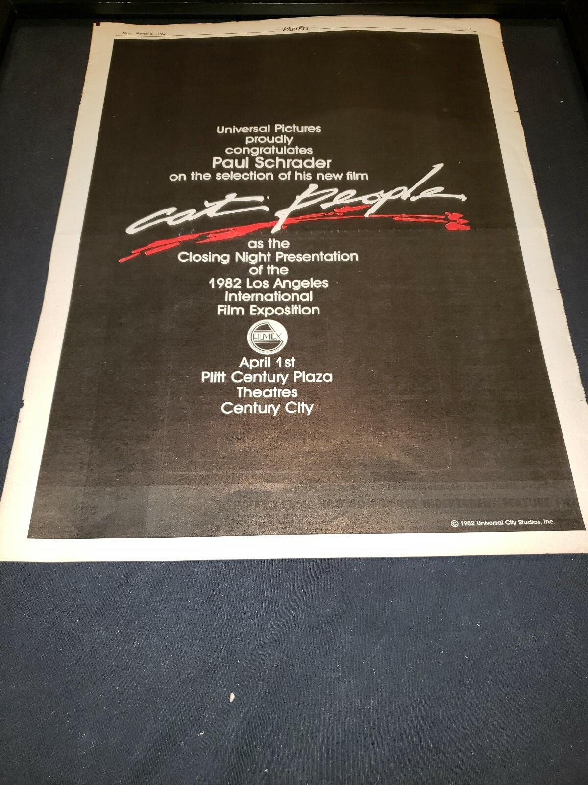 Cat People Universal Pictures Rare Original Promo Poster Ad Framed!