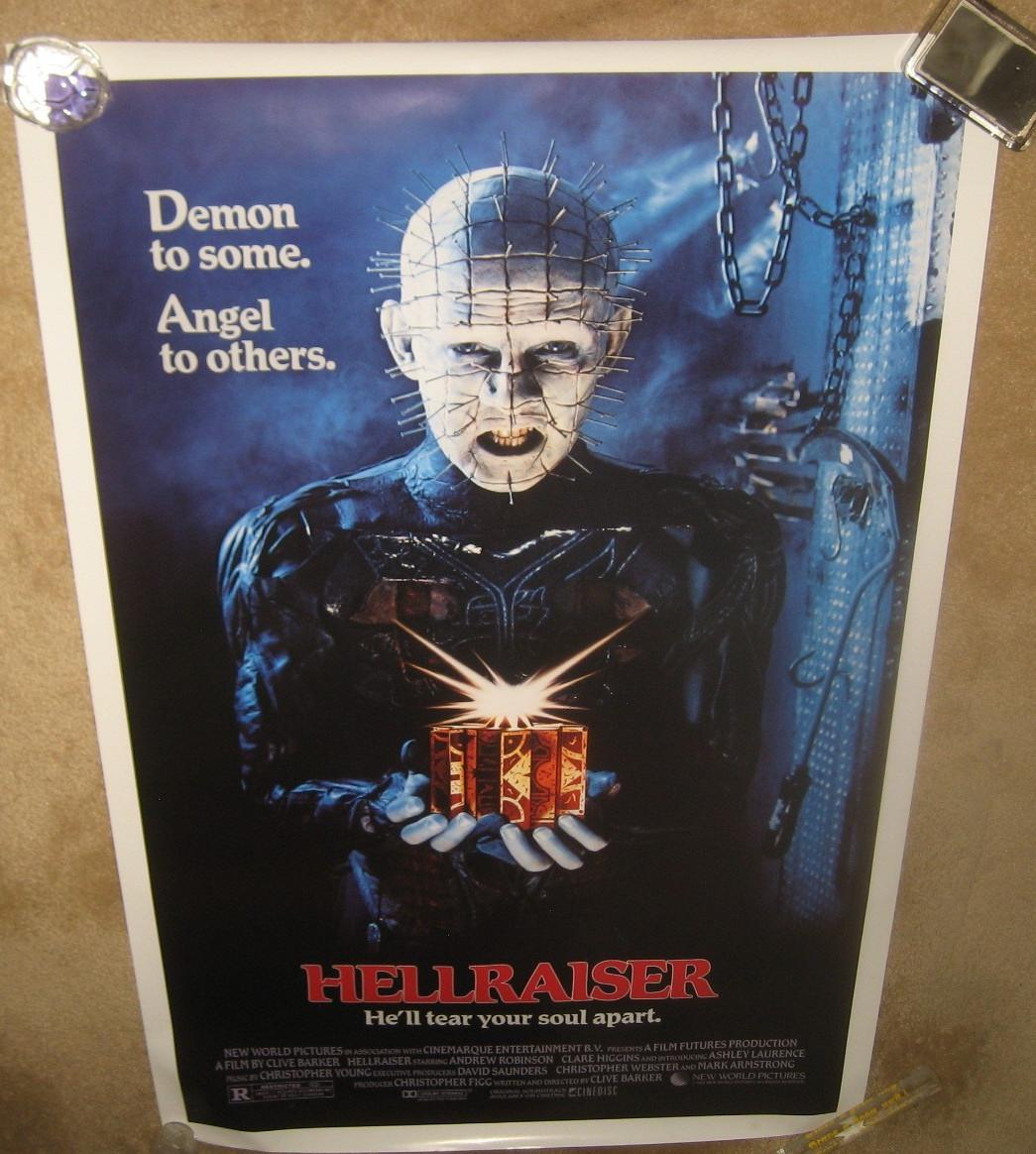 HELLRAISER  '87  - Rolled NEAR MINT ORIGINAL !   PIN HEAD  !