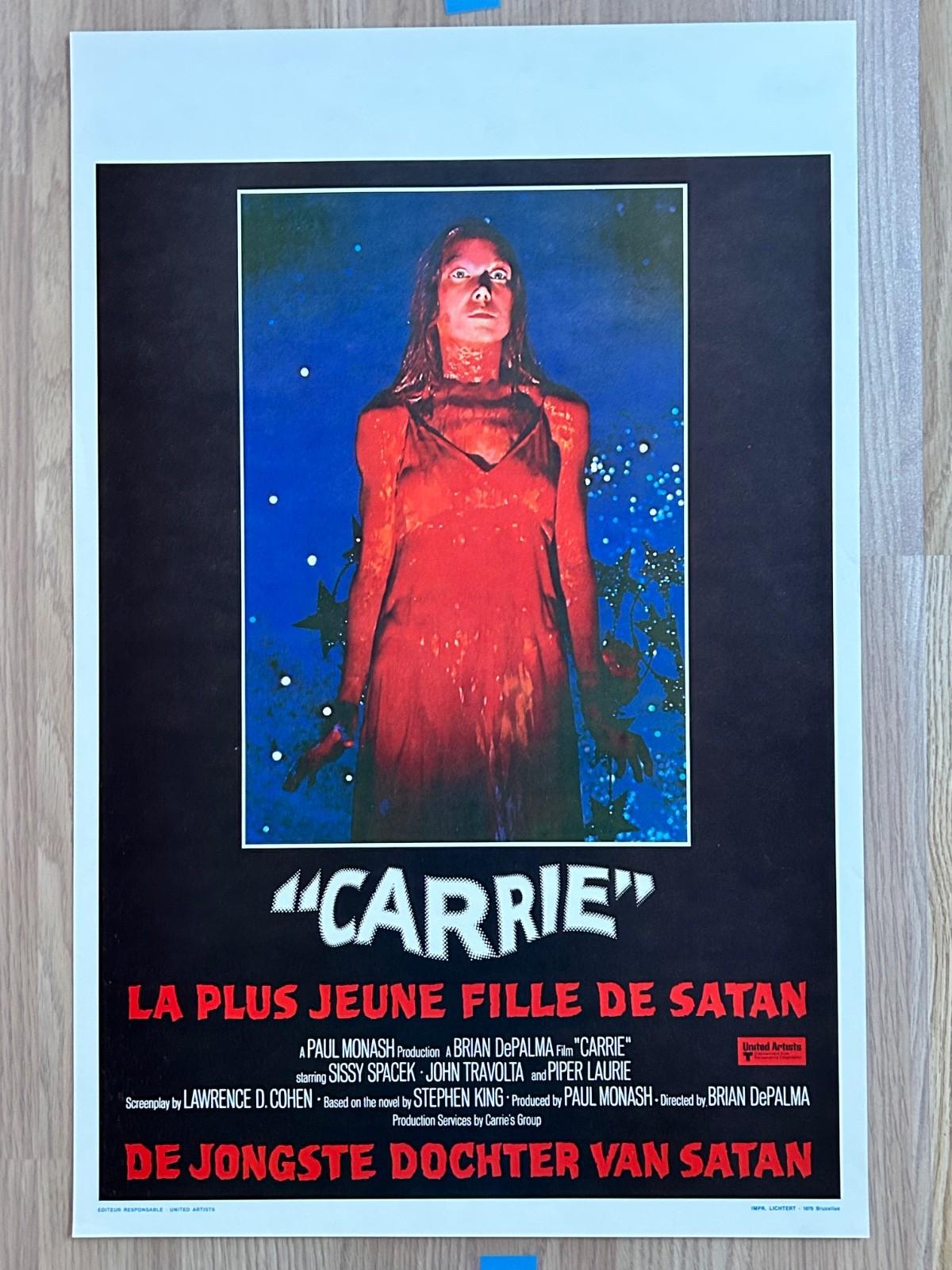 CARRIE (1976) POSTER, ORIGINAL, HORROR, SISSY SPACEK, BRIAN DE PALMA - RARE!!!