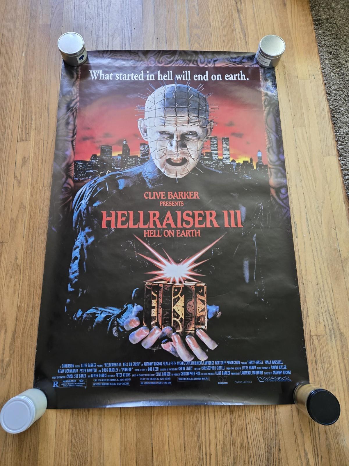 Hellraiser III Hell On Earth Original Theater Poster 27x41