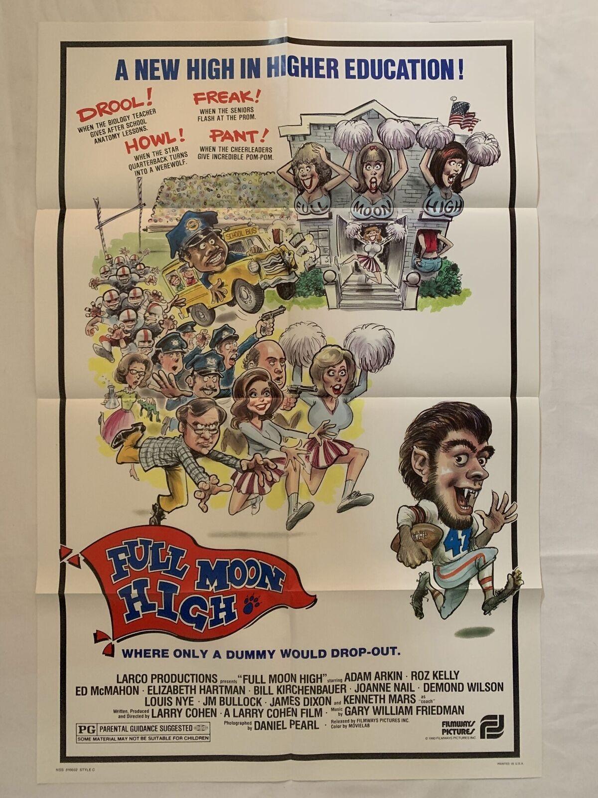 FULL MOON HIGH original 1981 one sheet movie poster ADAM ARKIN/LARRY COHEN