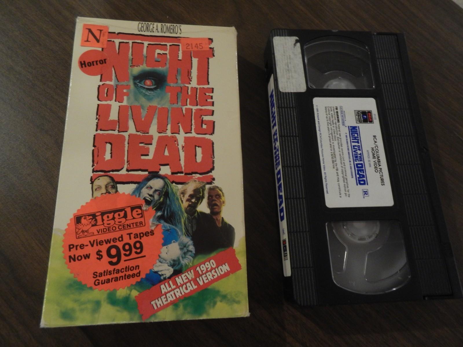NIGHT OF THE LIVING DEAD GEORGE ROMERO VHS 1990 HORROR REMAKE TOM SAVINI VINTAGE