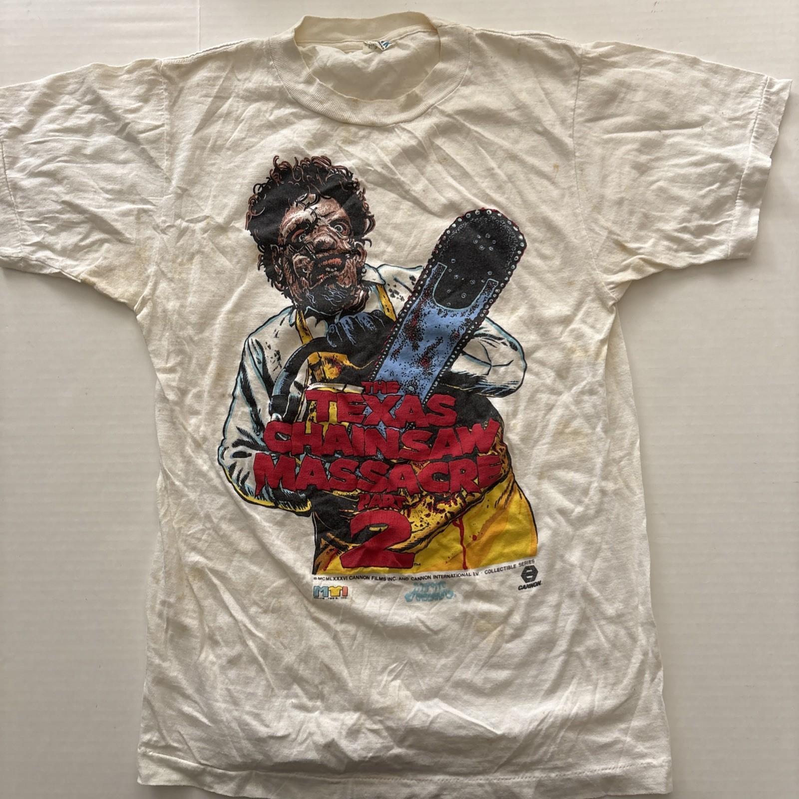 1986 Texas Chainsaw Massacre 2 T-Shirt L Blank Expressions Cannon Films Grail