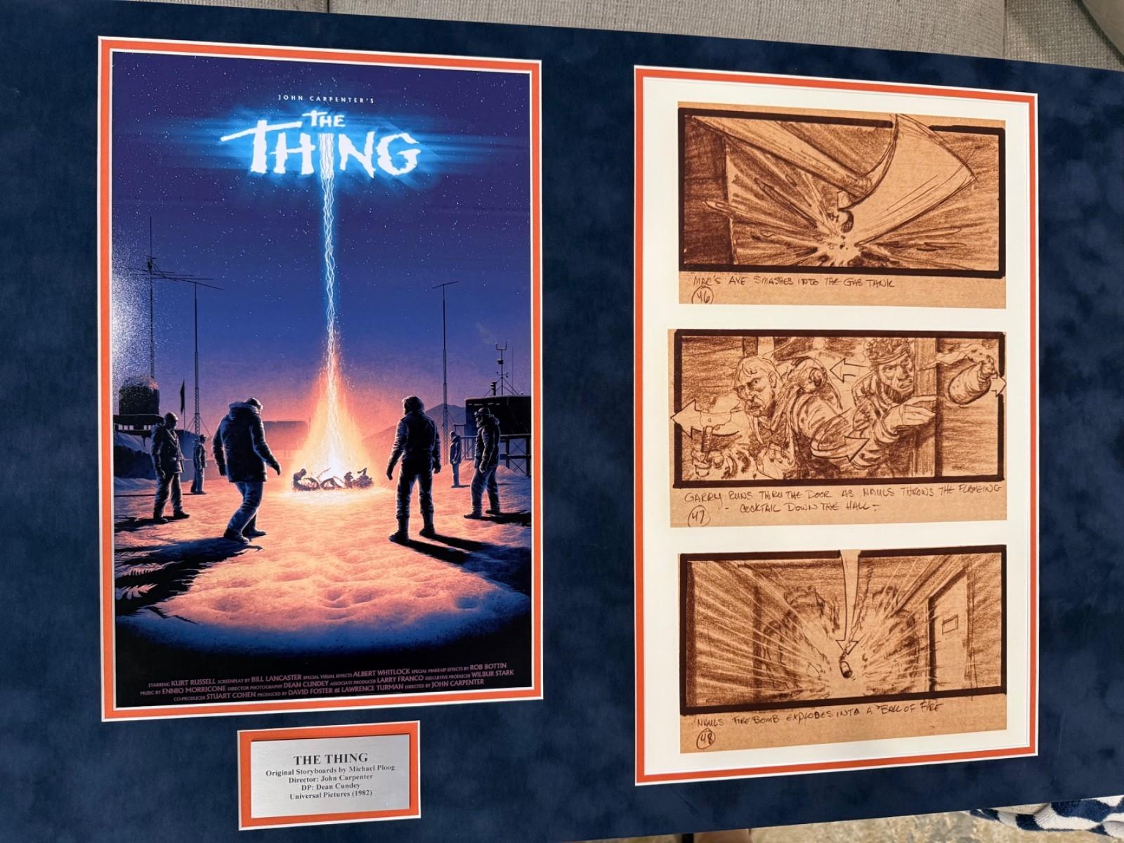 The Thing (1982) Original Storyboards John Carpenter Dean Cundy RARE + FRAMED