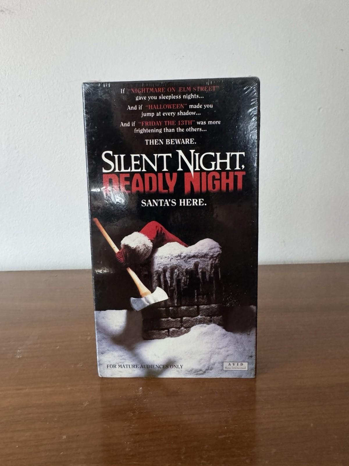 SEALED Silent Night Deadly Night VHS 1984 Horror Movie Santa’s Here Avid Ent