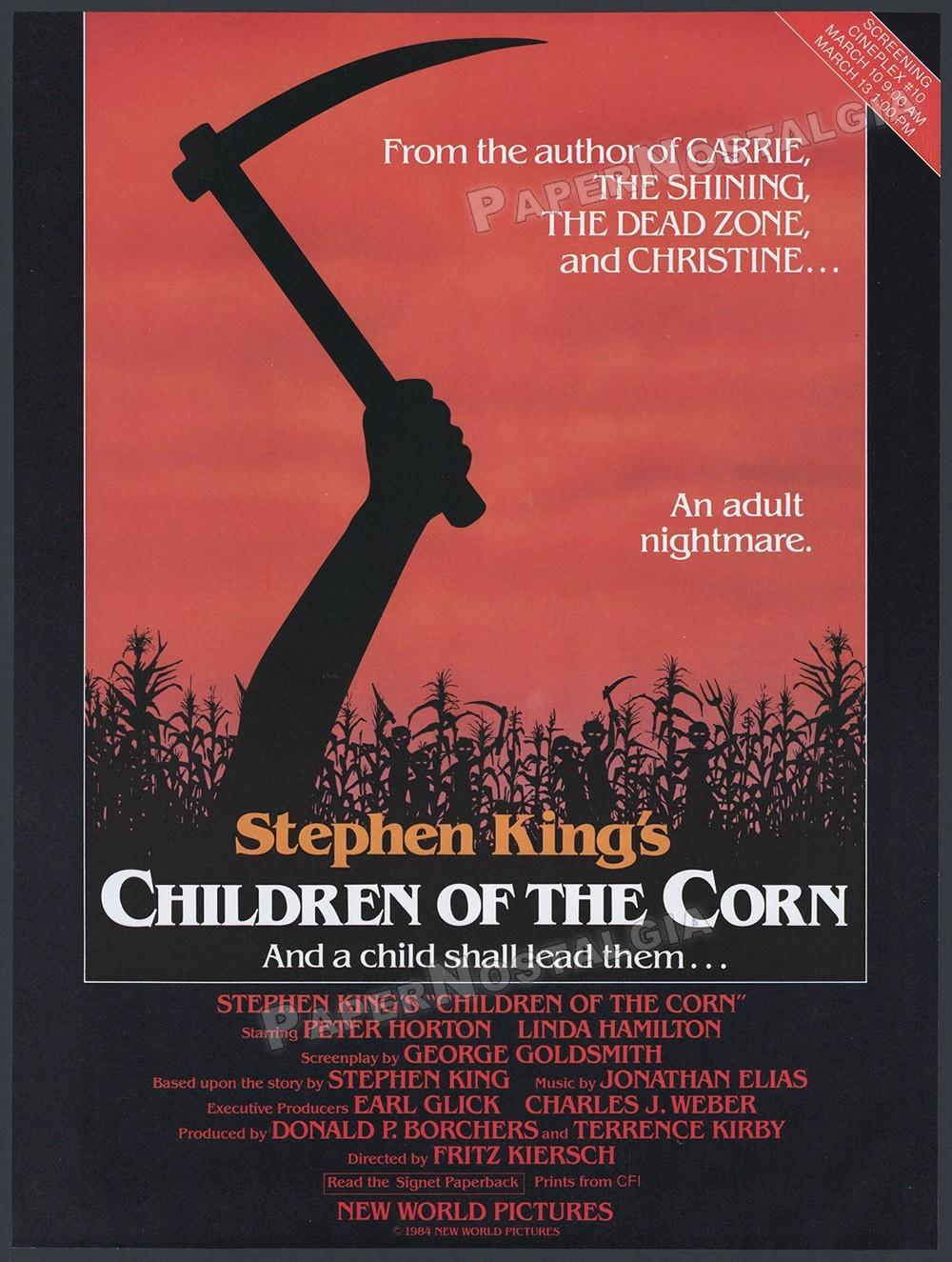 CHILDREN OF THE CORN – Original 1984 Trade AD / poster – Stephen King – Horror