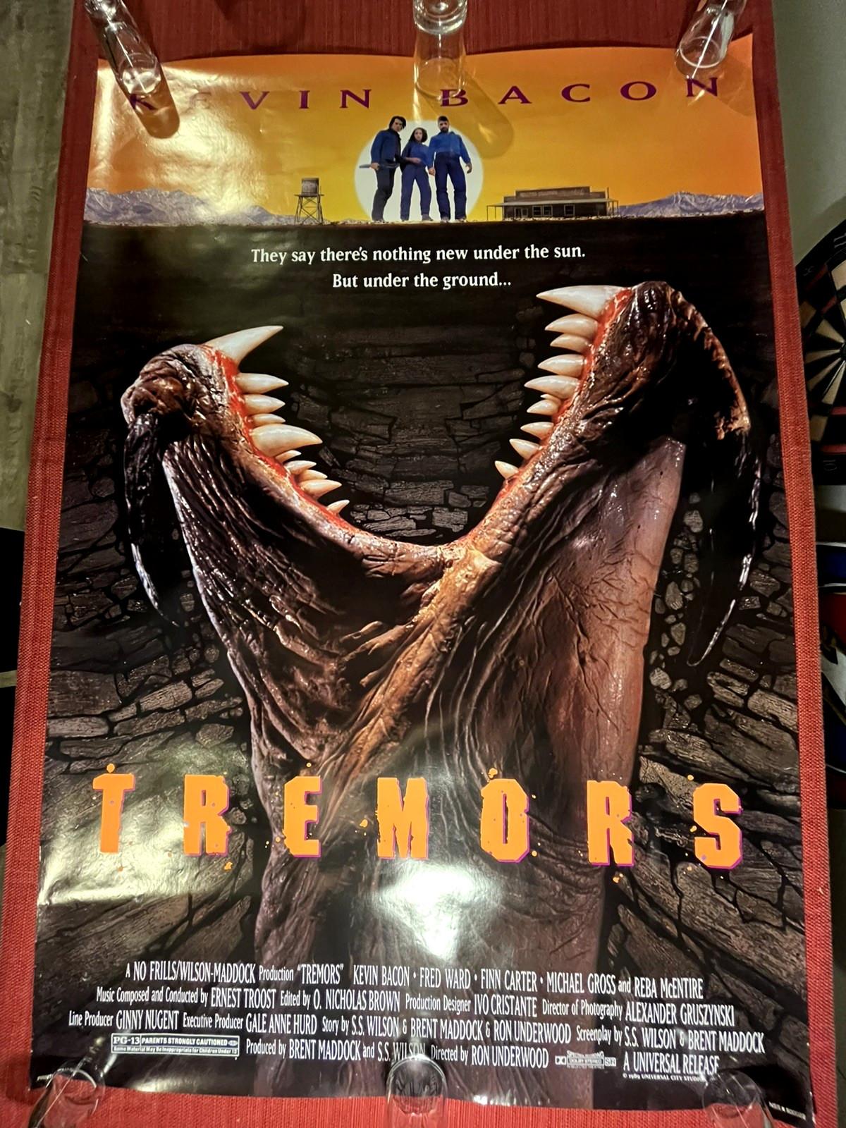 TREMORS Original Movie Poster, SS 27x40 With Four Very Rare AD PROMO SHEETS!