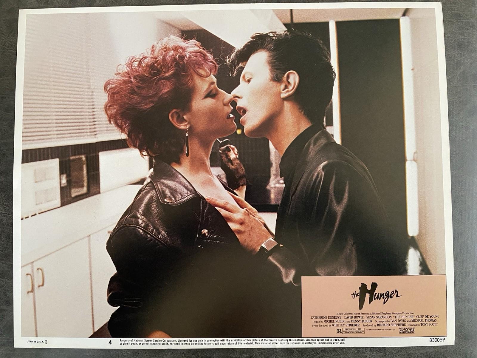 THE HUNGER 1983 Original Vintage Lobby Card with David Bowie & Catherine Deneuve