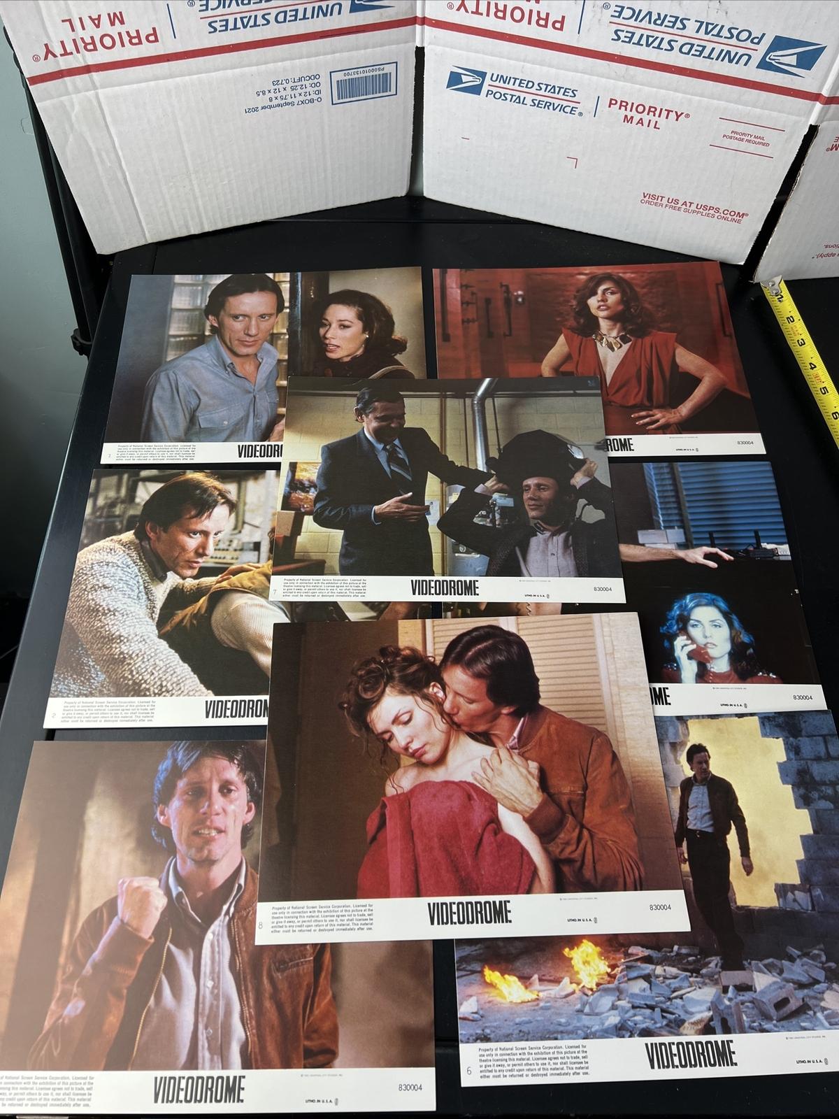 VIDEODROME orig 1983 lobby card set JAMES WOODS/DEBORAH HARRY/DAVID CRONENBERG