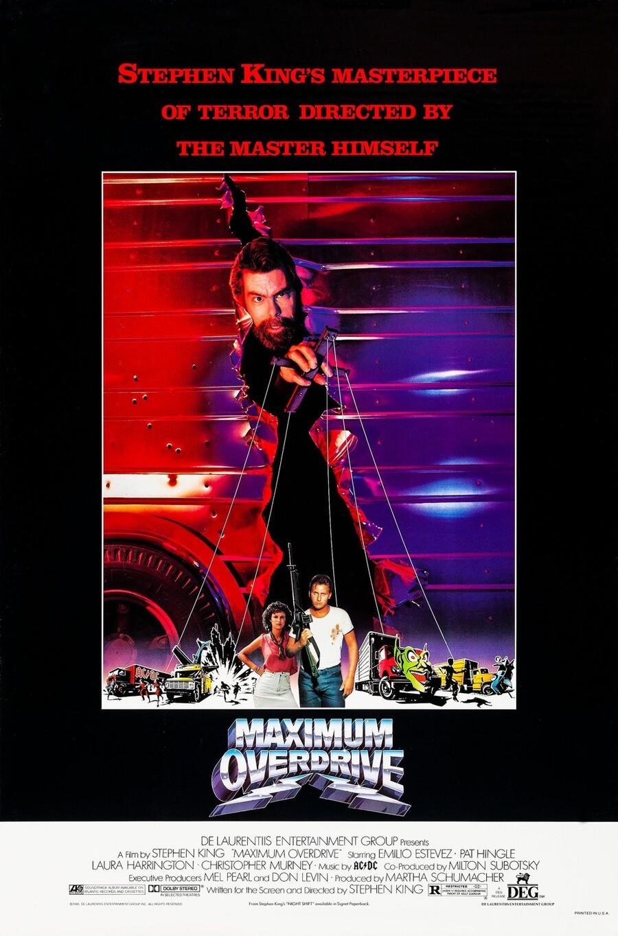 MAXIMUM OVERDRIVE MOVIE POSTER 1 Sheet RARE ORIGINAL ROLLED 27x41 STEPHEN KING