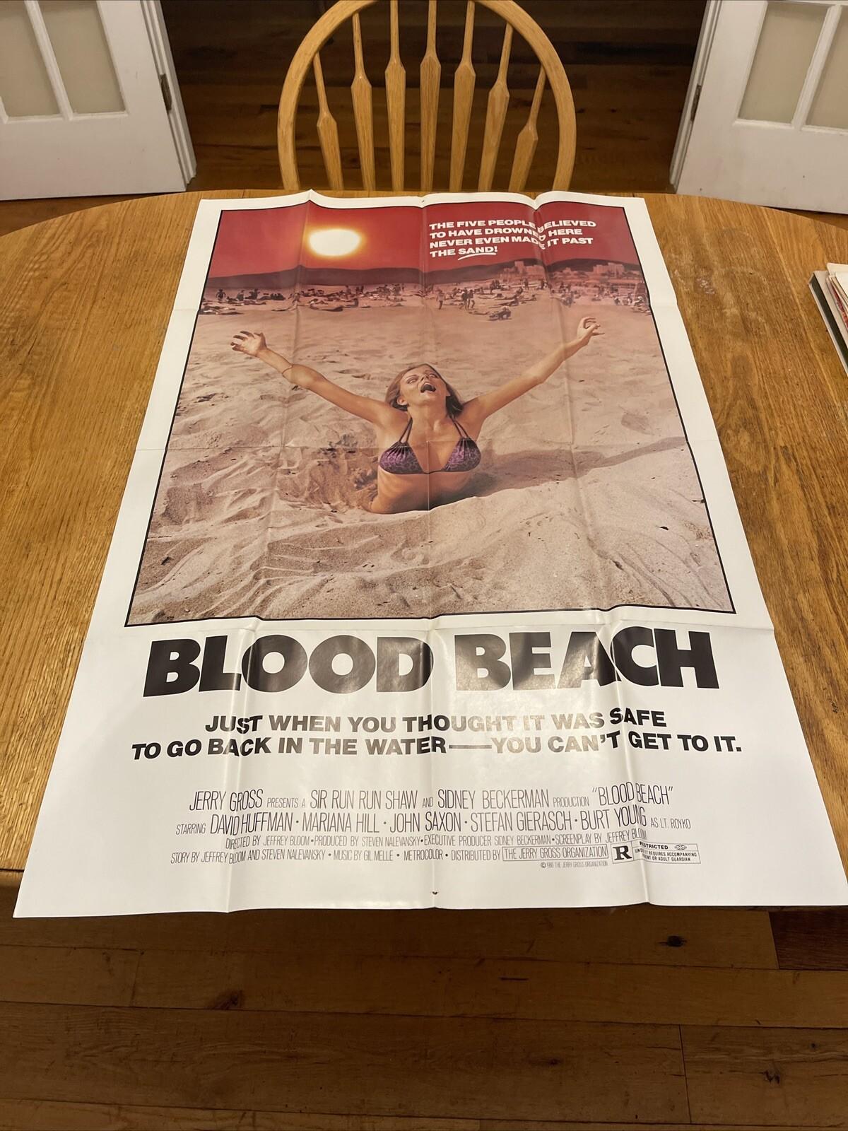 BLOOD BEACH 1980 ORIGINAL 1 SHEET MOVIE POSTER 27"x41" (F/VF+) HORROR THRILLER
