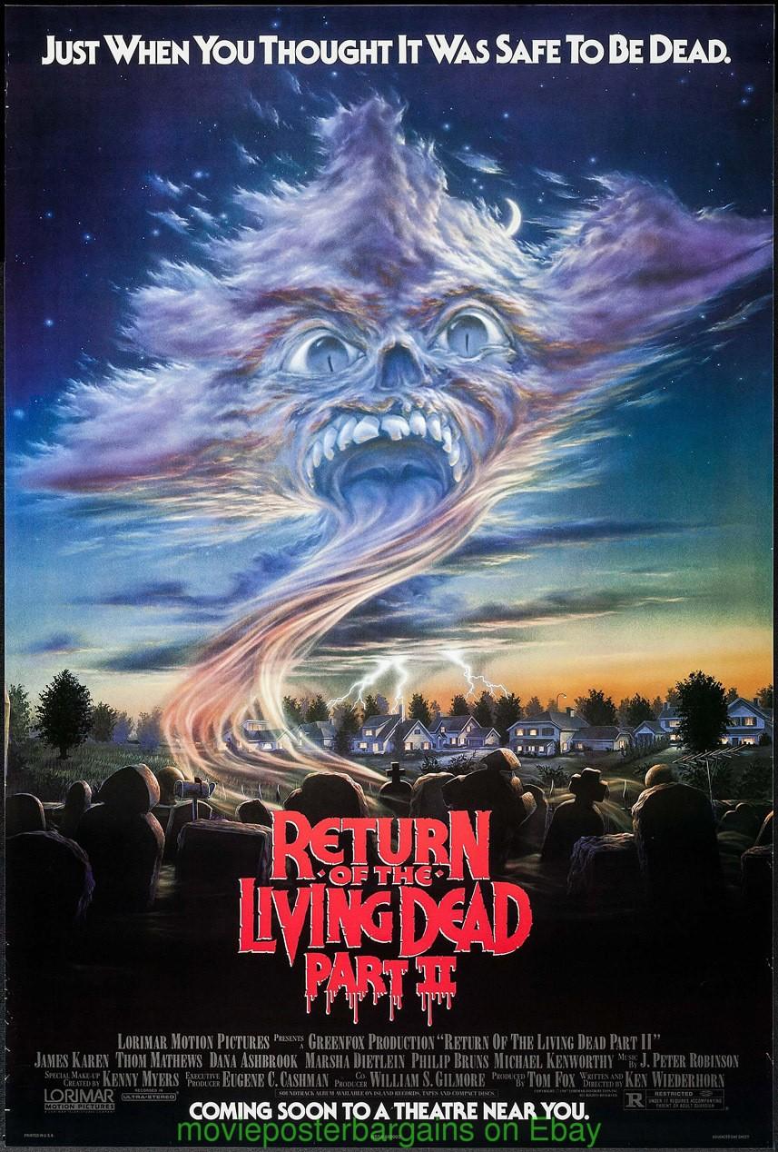 RETURN OF THE LIVING DEAD 2 MOVIE POSTER Original SS  27x40 Horror Film 1988