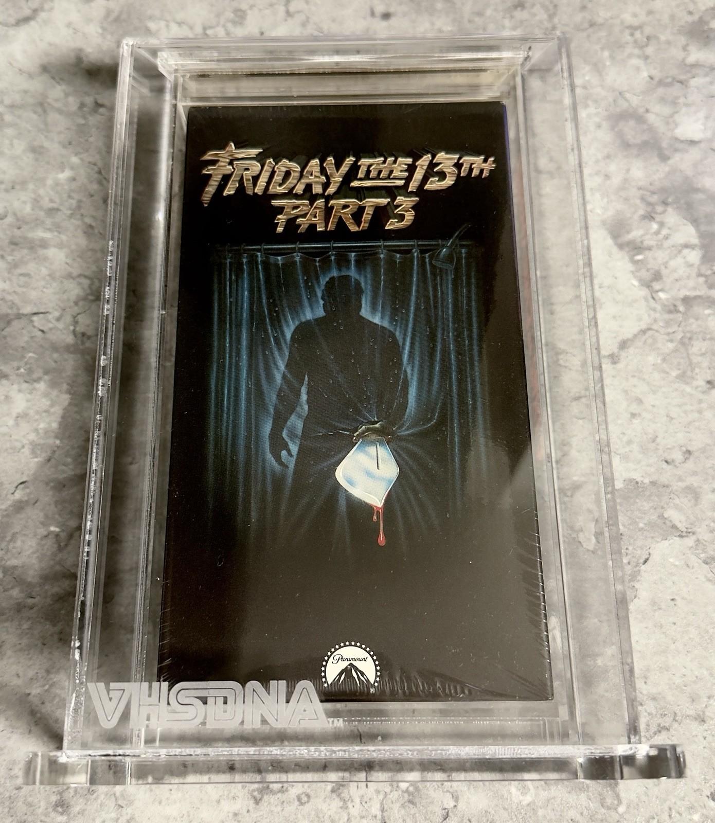 FRIDAY THE 13TH PART 3 (1982) VHS + STICKER - BECKETT GRADED 9/10 - WATERMARKS