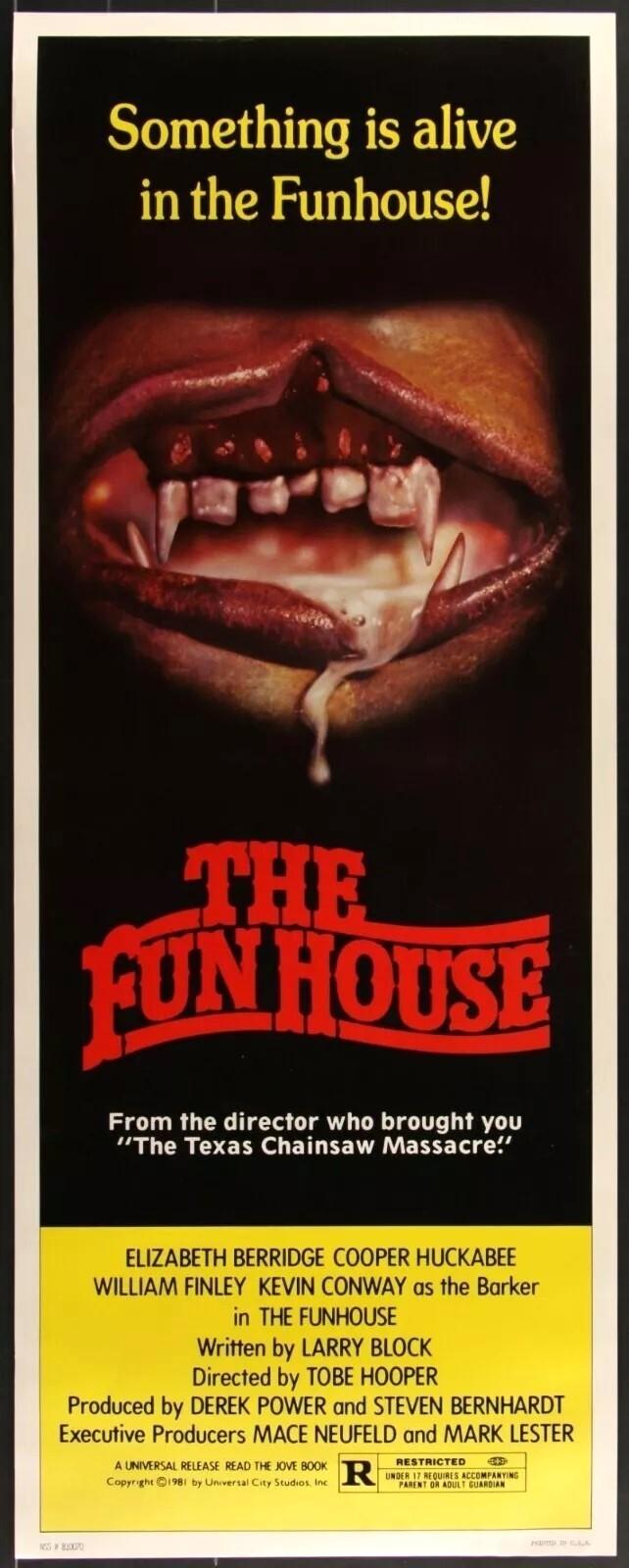 THE FUNHOUSE ORIGINAL ROLLED 14X36 INSERT MOVIE POSTER TOBE HOOPER 1981 SLASHER