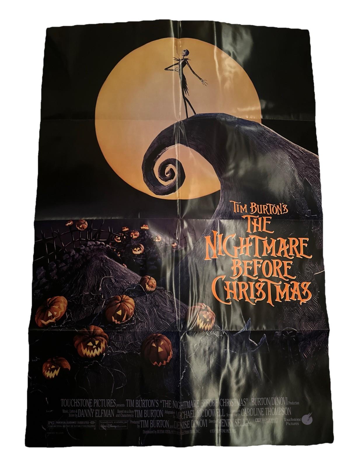 Original Nightmare Before Christmas 1993 Theater Movie Poster 27x40