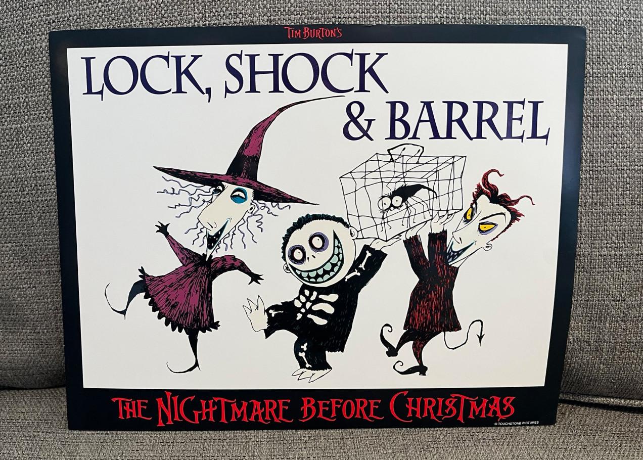 THE NIGHTMARE BEFORE CHRISTMAS 1993 ORIGINAL MOVIE LOBBY CARD LOCK SHOCK BARREL