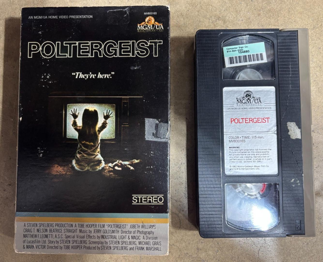 Rare Poltergeist VHS Horror 1982 MGM Big Box Gatefold Case