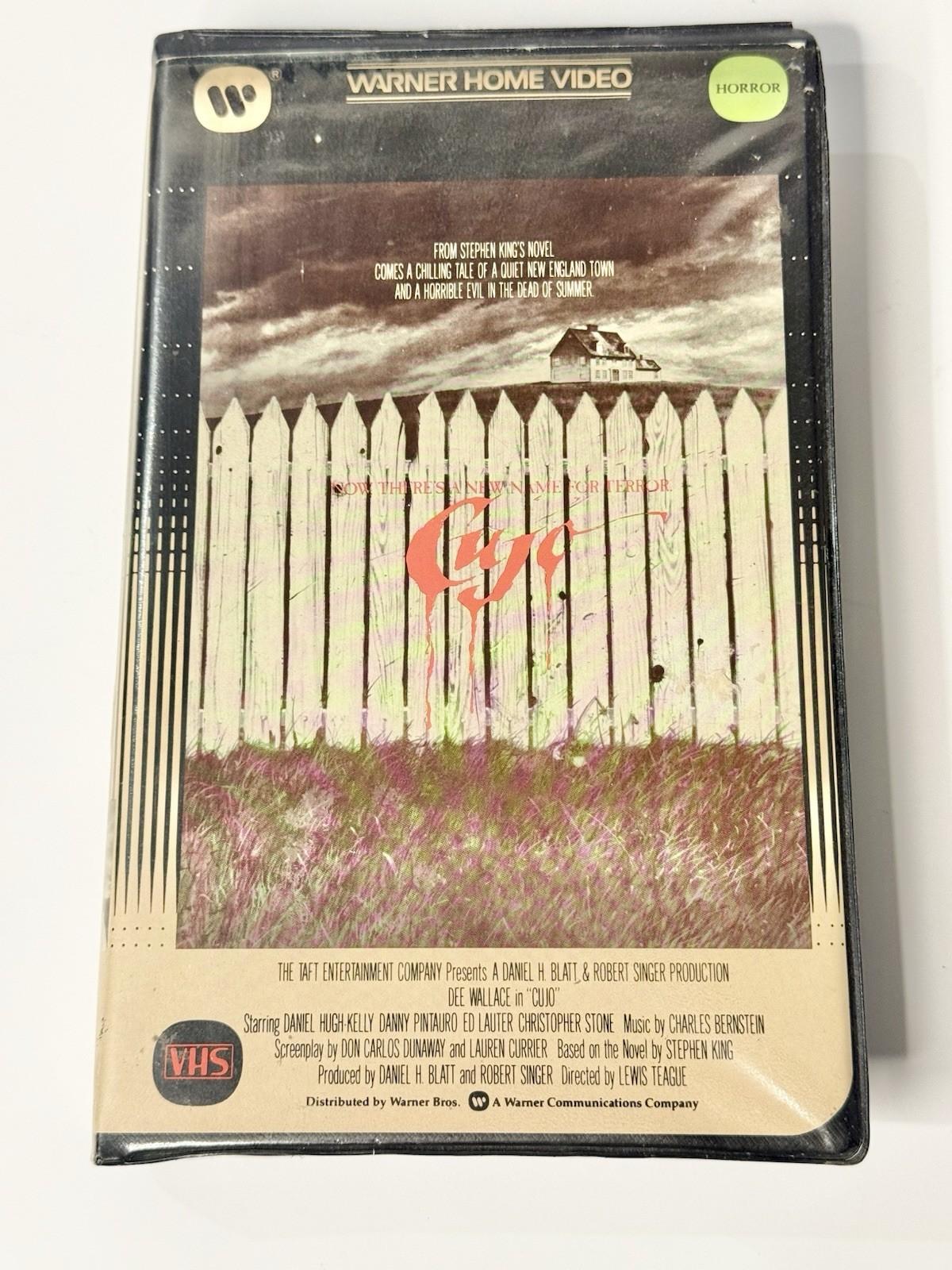 Cujo (VHS) Horror, Clamshell, Former Rental, Original Release, Stephen King