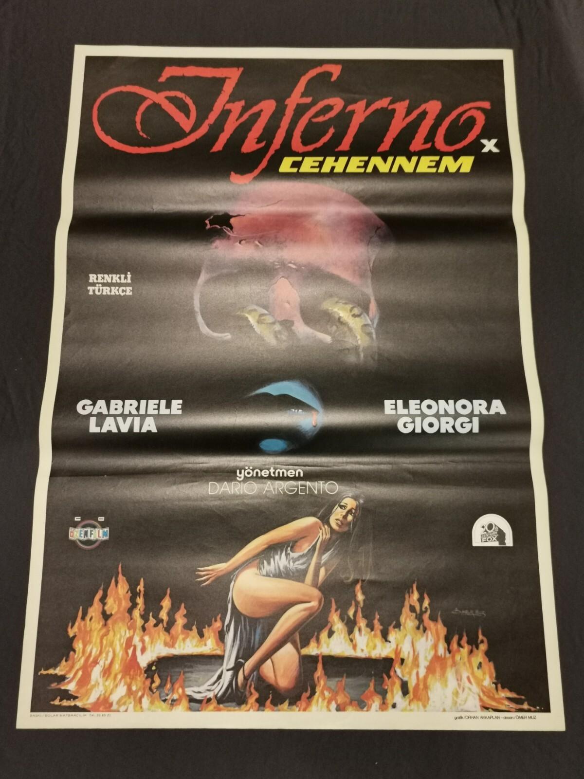Inferno Original Vintage Movie Poster Turkish 1980 Horror