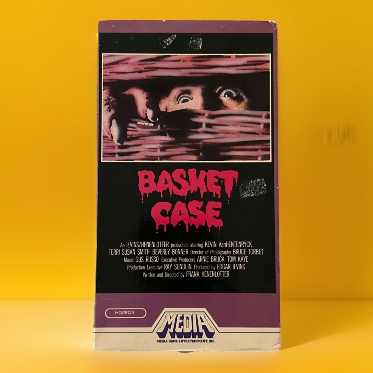 Basket Case VHS Media White Stripe RARE HTF Horror Comedy Cult Frank Henenlotter