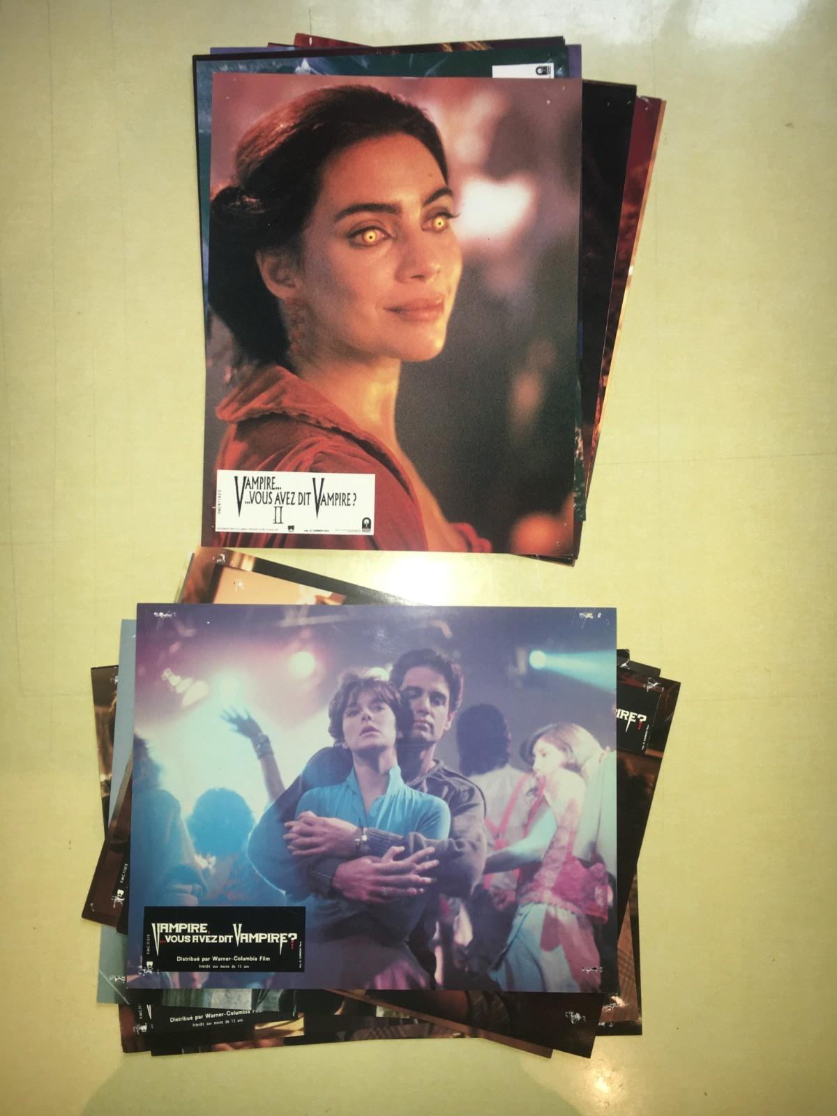 Fright Night Part 1 & 2 Original FRENCH Lobby Cards Set of 20 8.5" x 11" 1985-88