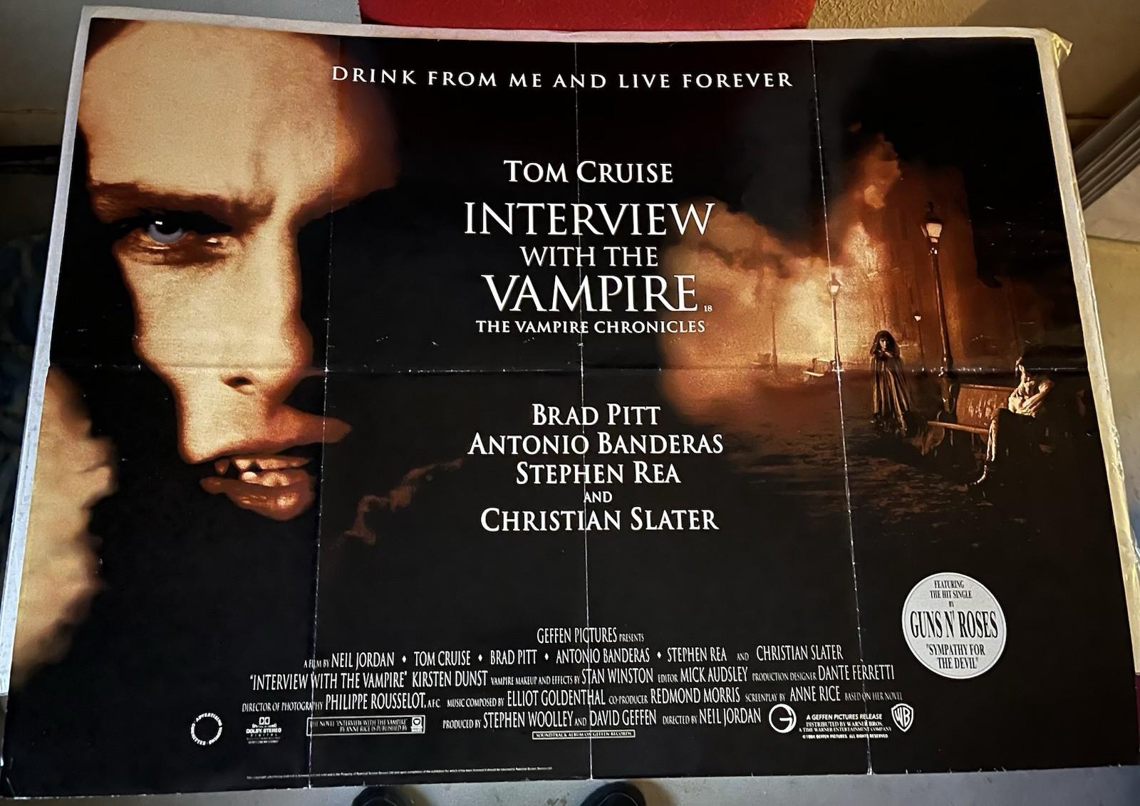 INTERVIEW WITH THE VAMPIRE (1994) Tom Cruise, Brad Pitt British Quad