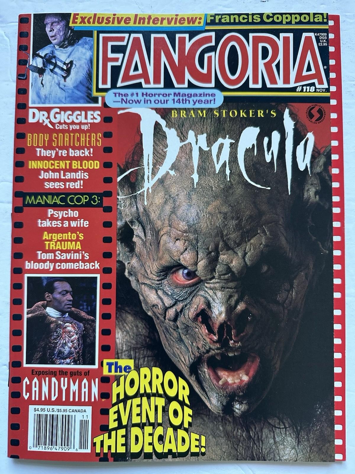 Fangoria #118 Nov. 1992 (Starlog) Bram Stoker’s Dracula Cover, Coppola, Argento