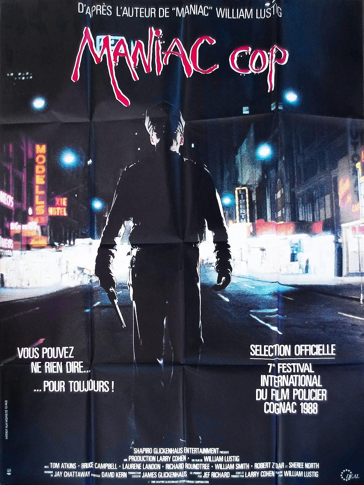 MANIAC COP 1 Horror Film French Grande Vintage Movie Poster Original 1988