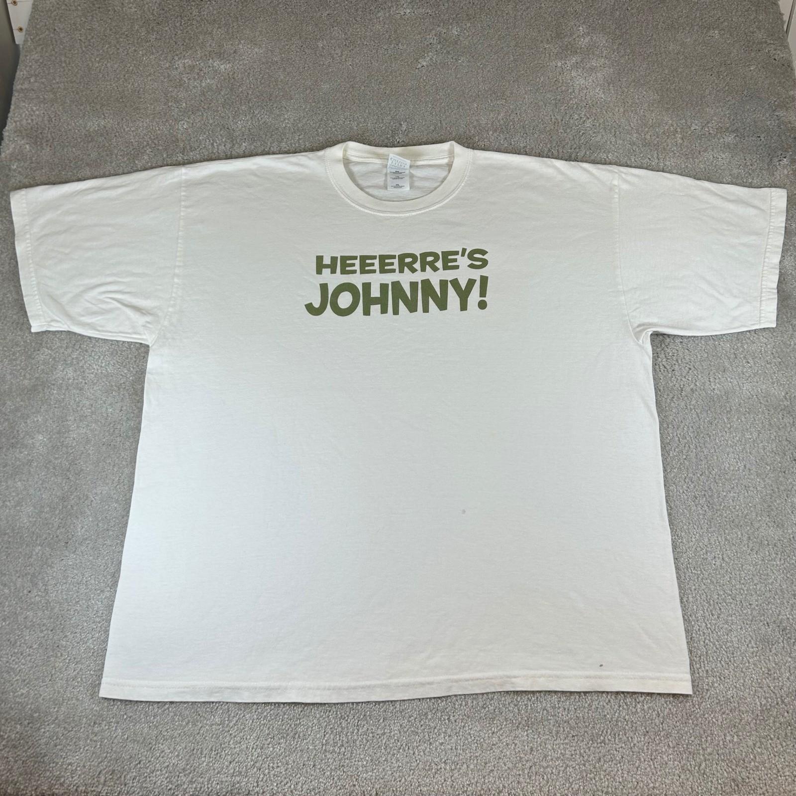 Vintage 90s Heeeere's Johnny The Shining Movie Promo Quote Graphic Tee XXL Rare