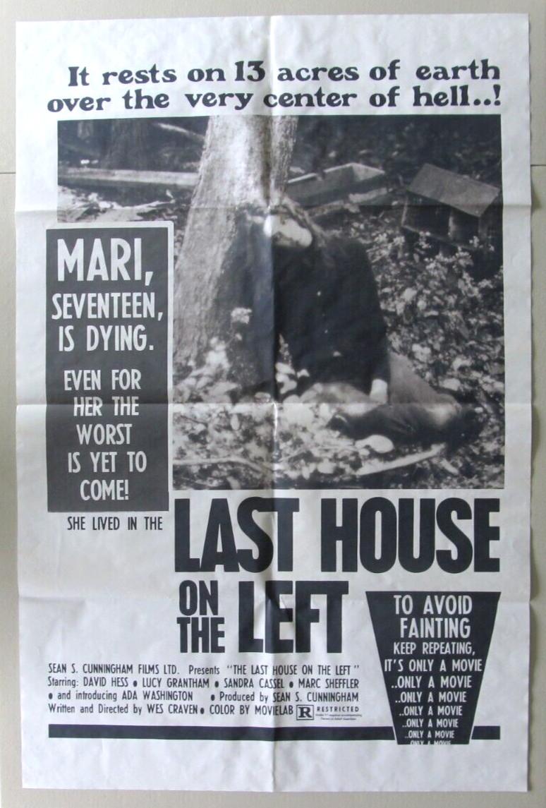 LAST HOUSE ON THE LEFT ORIGINAL FOLDED 27x41 MOVIE POSTER WES CRAVEN 1972 HORROR