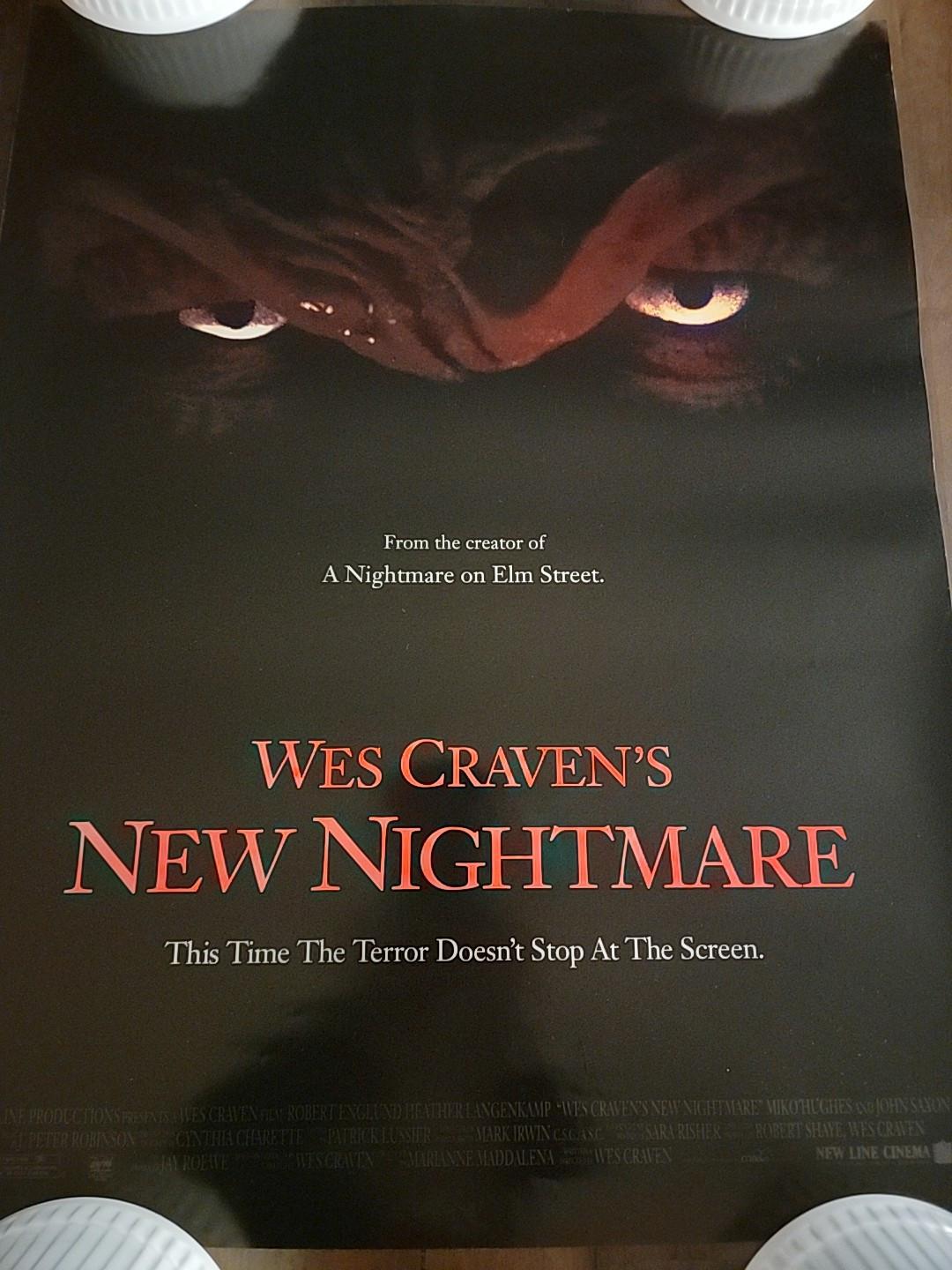 Wes Craven's NEW NIGHTMARE  Poster VINTAGE 1994 Rolled           Size22"x17 1/2"