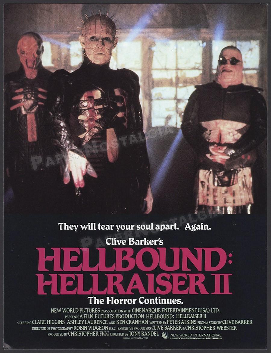 HELLBOUND: HELLRAISER II - Original 1988 Trade studio Promo _ Clive Barker
