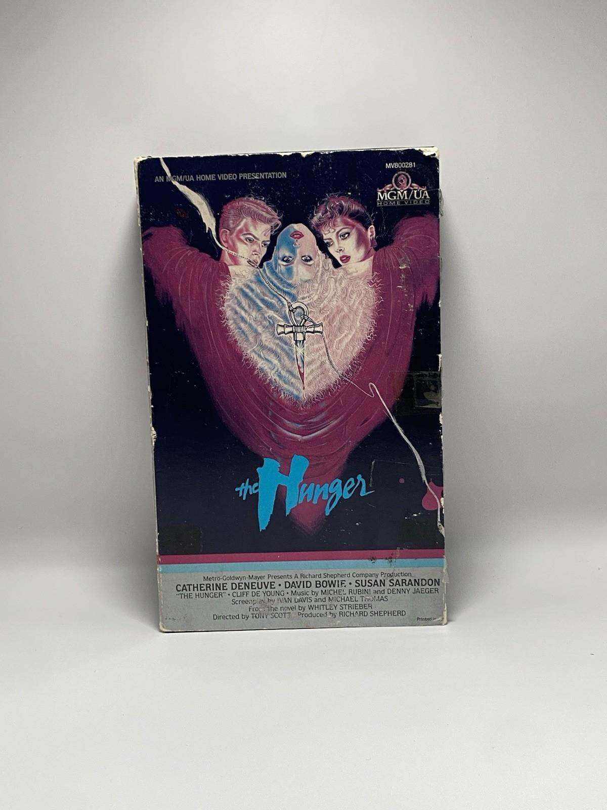 The Hunger VHS Big Box 1983 RARE VTG CULT MGM Home David Bowie Movie RENTAL