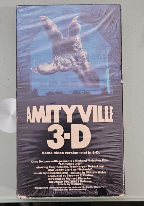 tony roberts  AMITYVILLE 3-D 3D  tess harper   VHS VIDEOTAPE  vestron  1984