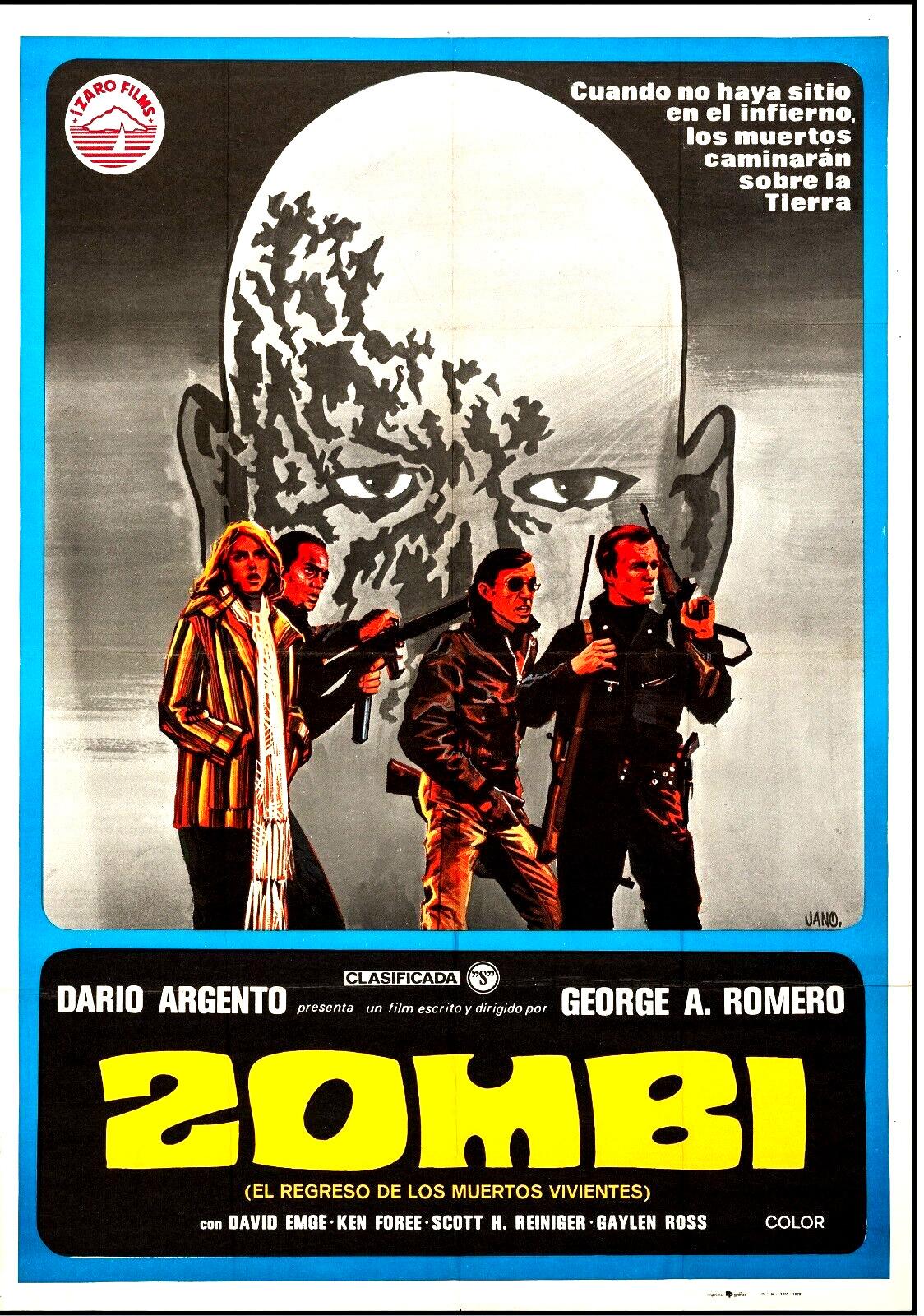 1978 Dawn Of The Dead Original Movie Poster Linen 27x39 Spain Horror Cult Zombie