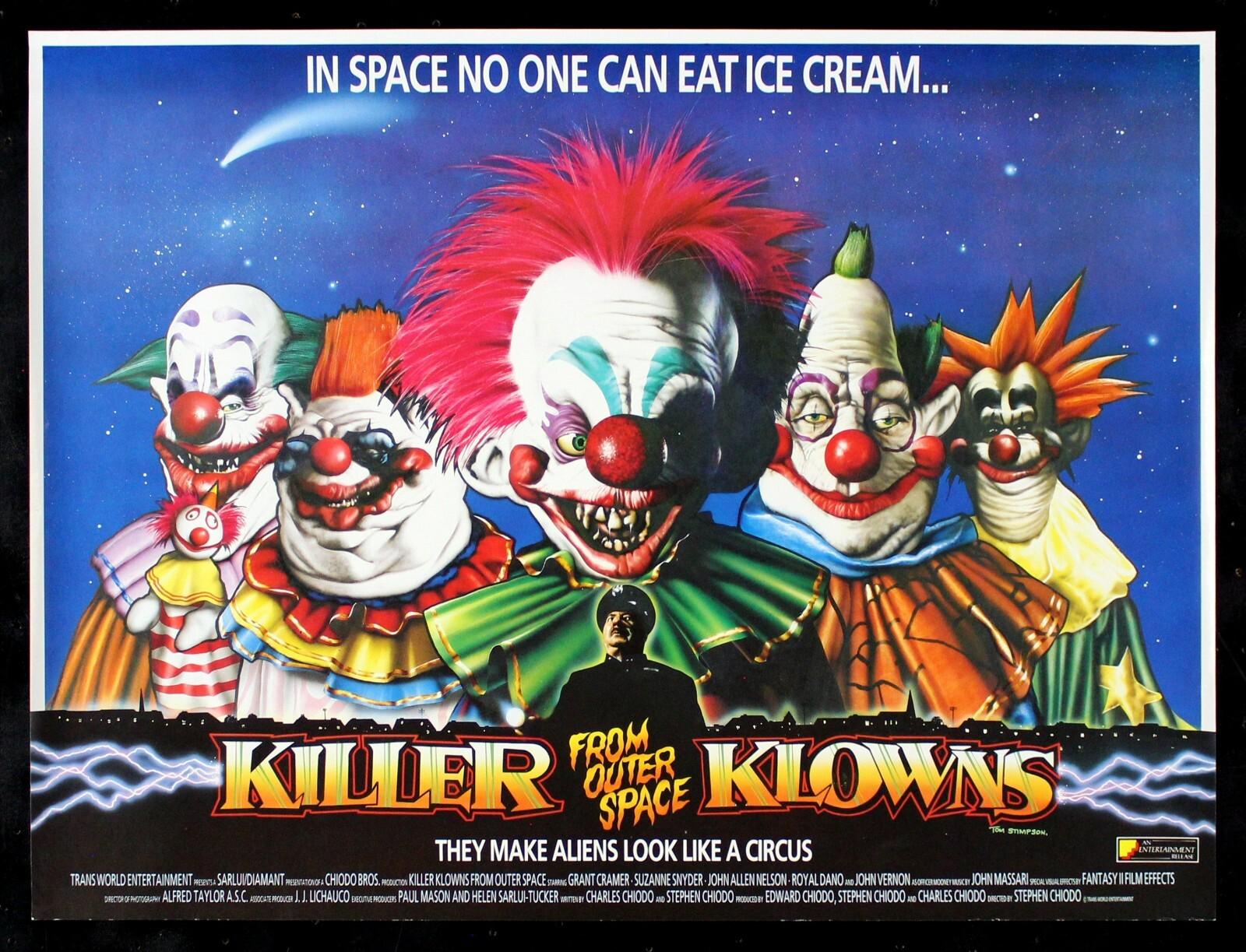 KILLER KLOWNS FROM OUTER SPACE 🤡 CineMasterpieces CLOWN VIDEO MOVIE POSTER 1988