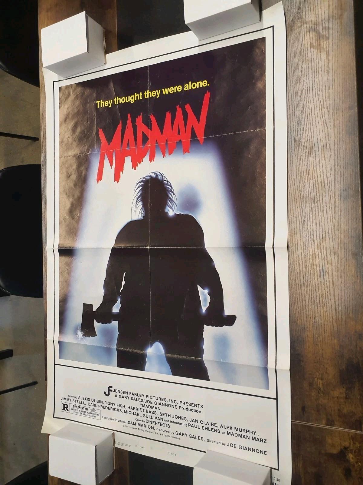 1981 Madman Original One Sheet Movie Poster 27x41" ( TL26 )
