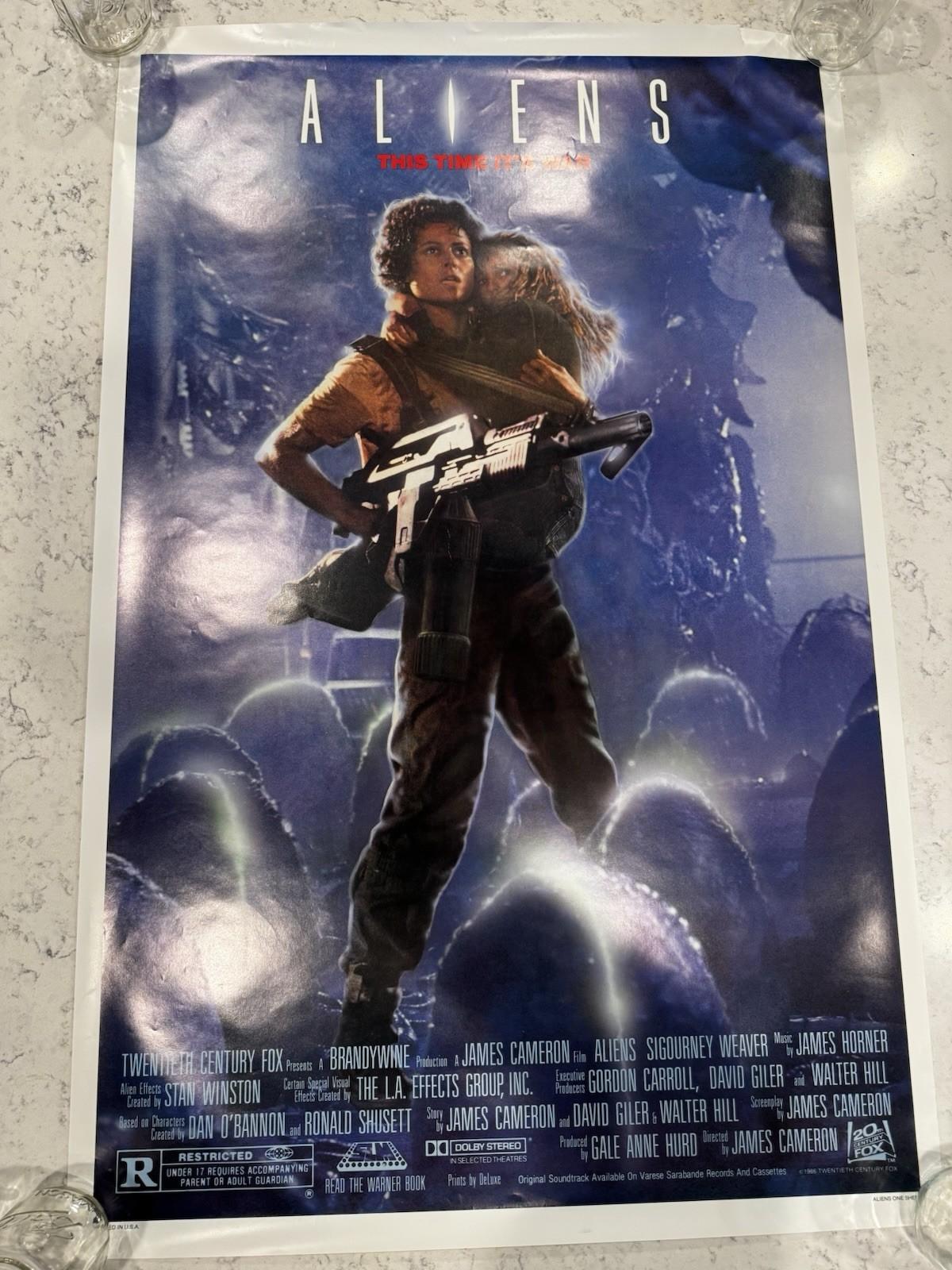 Rare Vtg Aliens Original  1986 One Sheet Movie Poster Ripley Version Rolled BH