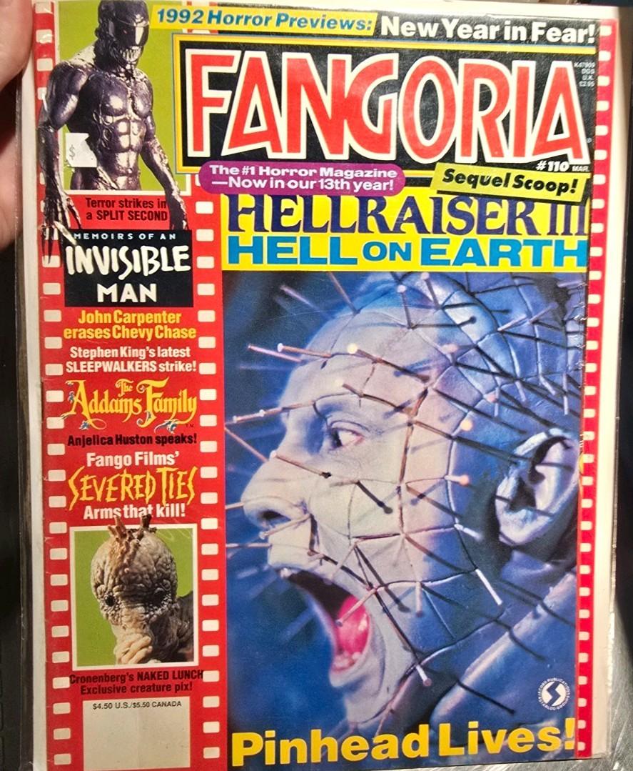Fangoria Issue 110 March 1992 Hellraiser III Illustrated Anjelica Huston