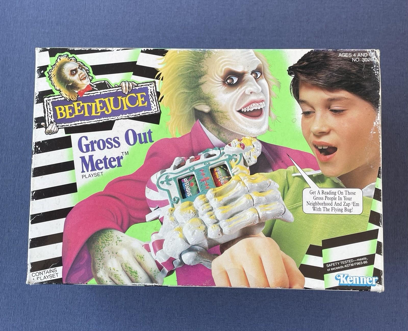 Vintage 1990 The Kenner Beetlejuice Grossout Meter Skeleton Hand New Open Box