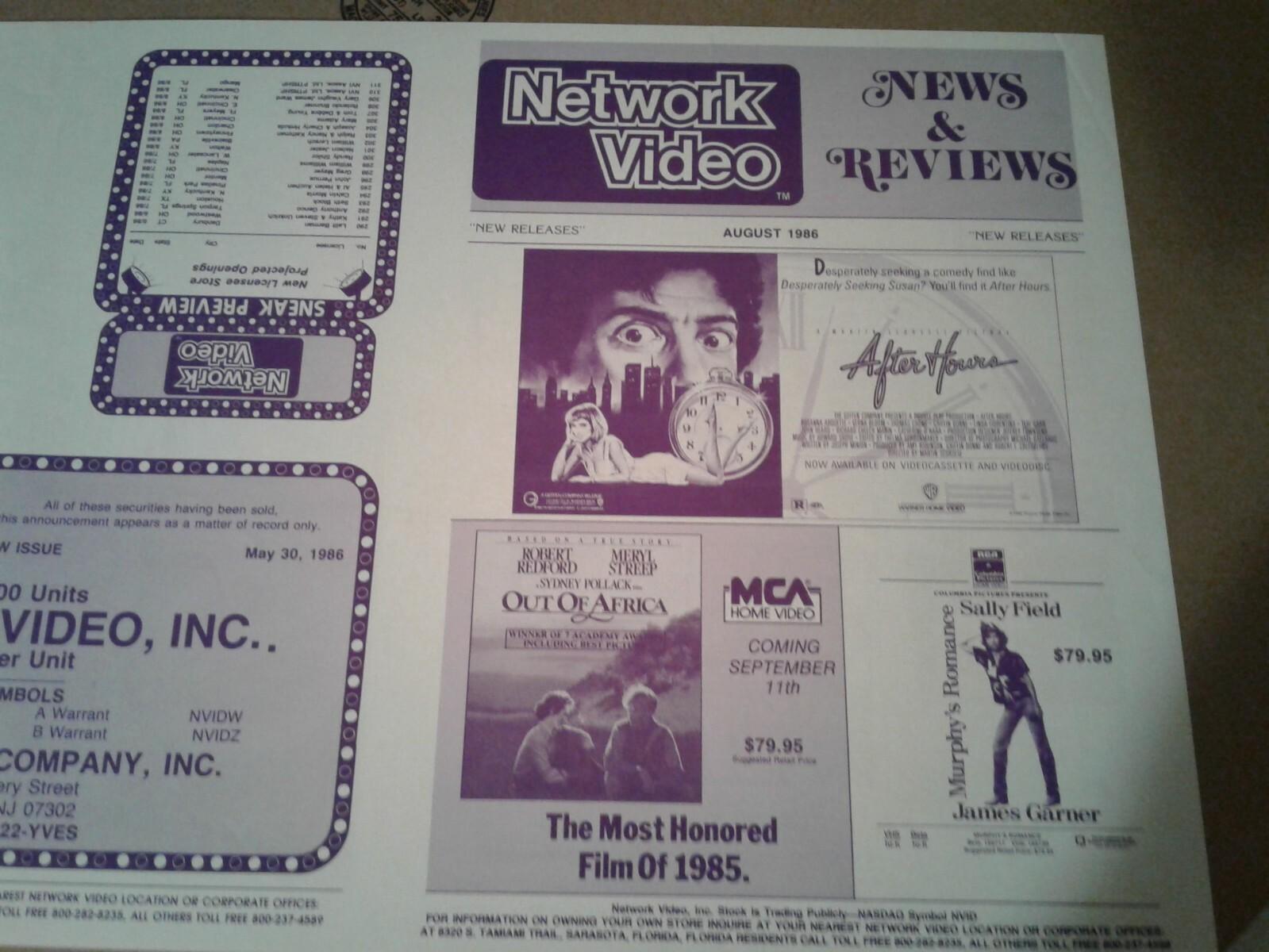 Vintage 1986 VHS Video Newsletter! Rare unfolded The Hitcher House Beast Must Di