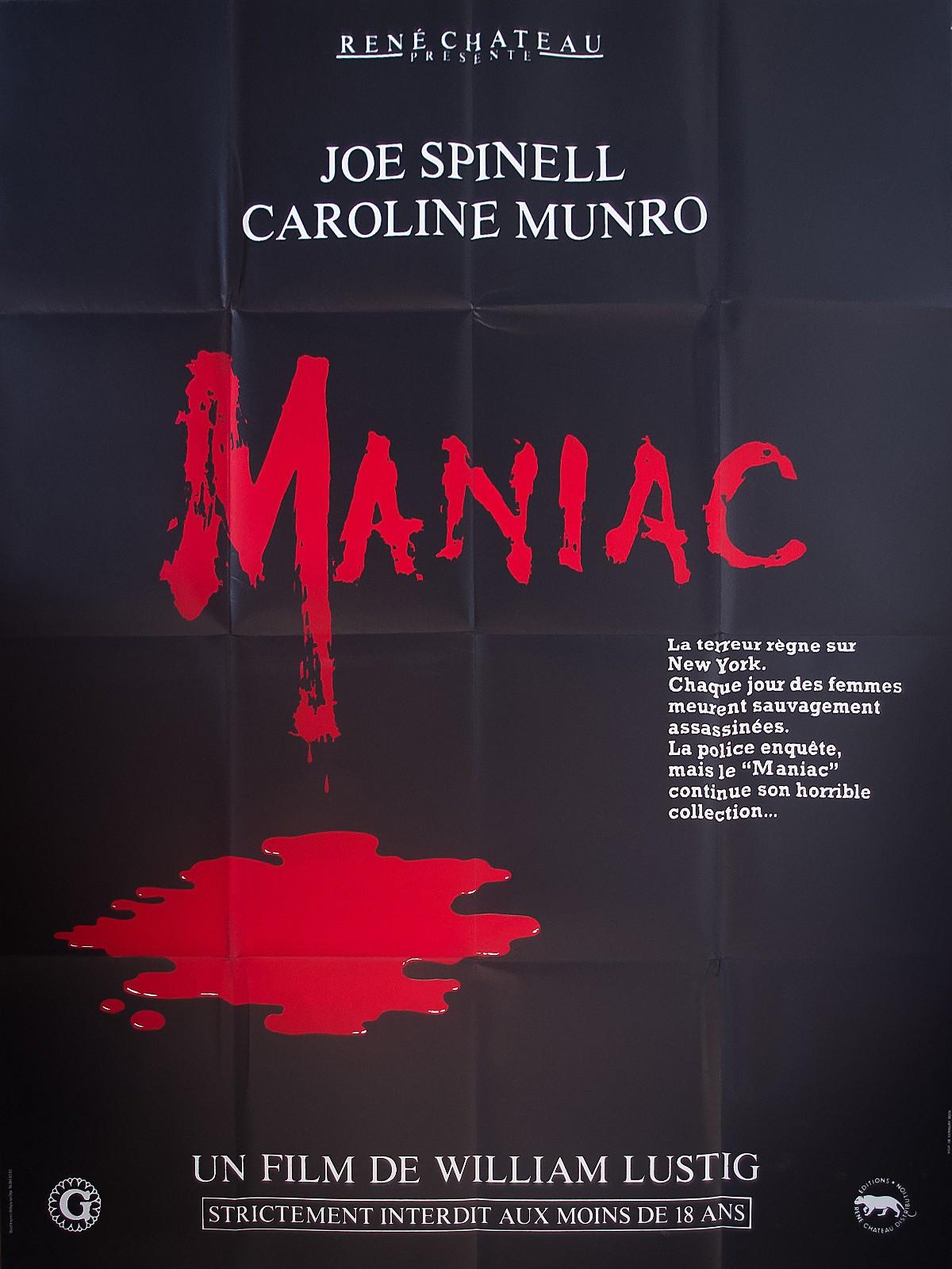 MANIAC A Horror Film French Grande Vintage Movie Poster Original 1980