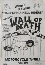 Wall Of Death Vintage Iron Horse Bike Week Late 80s Promo Poster Rare Signed