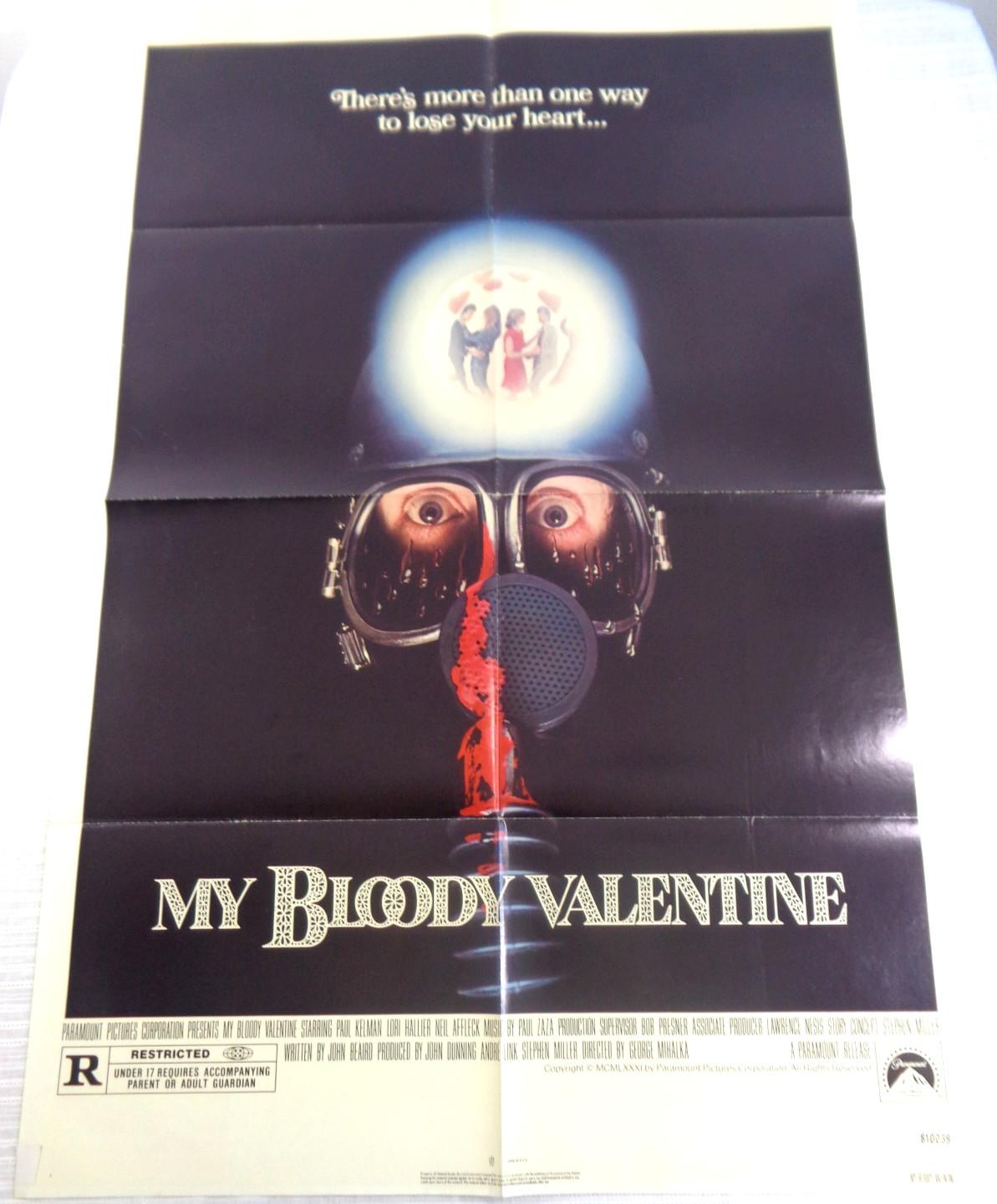MY BLOODY VALENTINE 1981 Movie Poster One Sheet Original 27x41 VG!