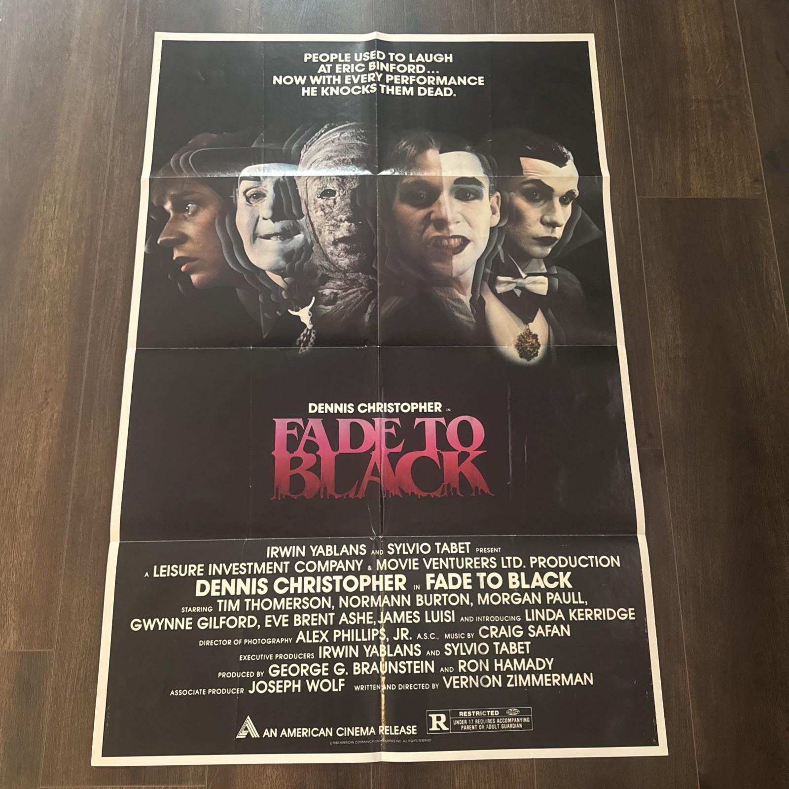 1980 FADE TO BLACK ORIGINAL 27X41 ONE SHEET VINTAGE FOLDED MOVIE POSTER VAMPIRES