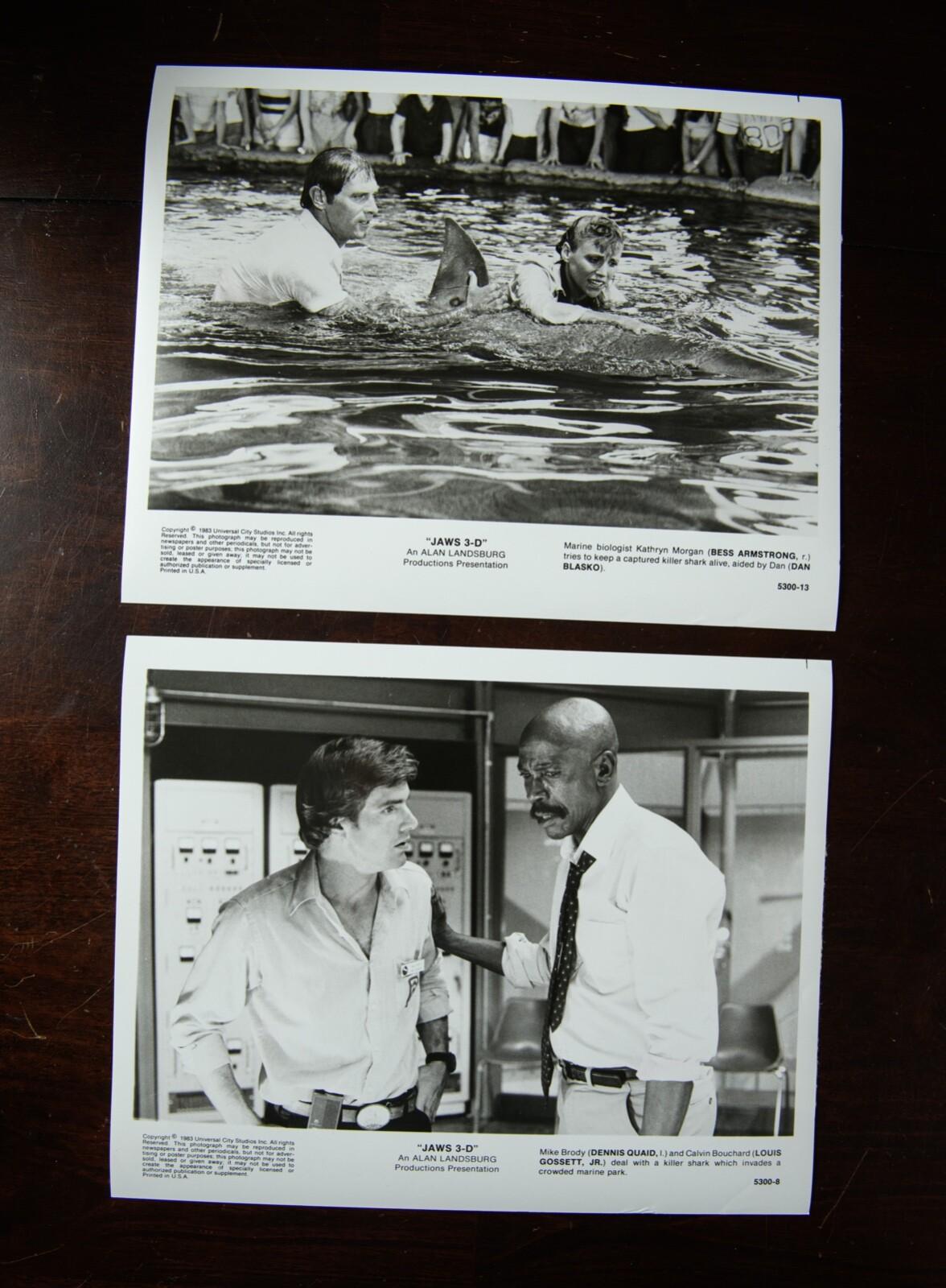"Jaws 3-D" (1983) movie press kit photos - Dennis Quaid, Louis Gossett, Jr.