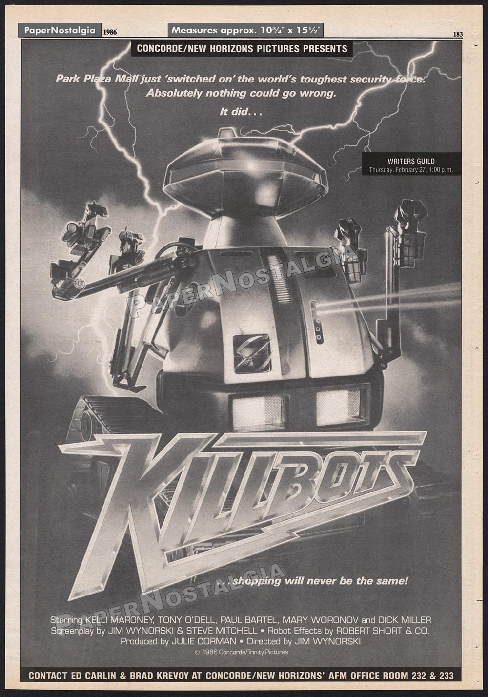 KILLBOTS / CHOPPING MALL – Original 1986 Trade AD / poster – Barbara Crampton