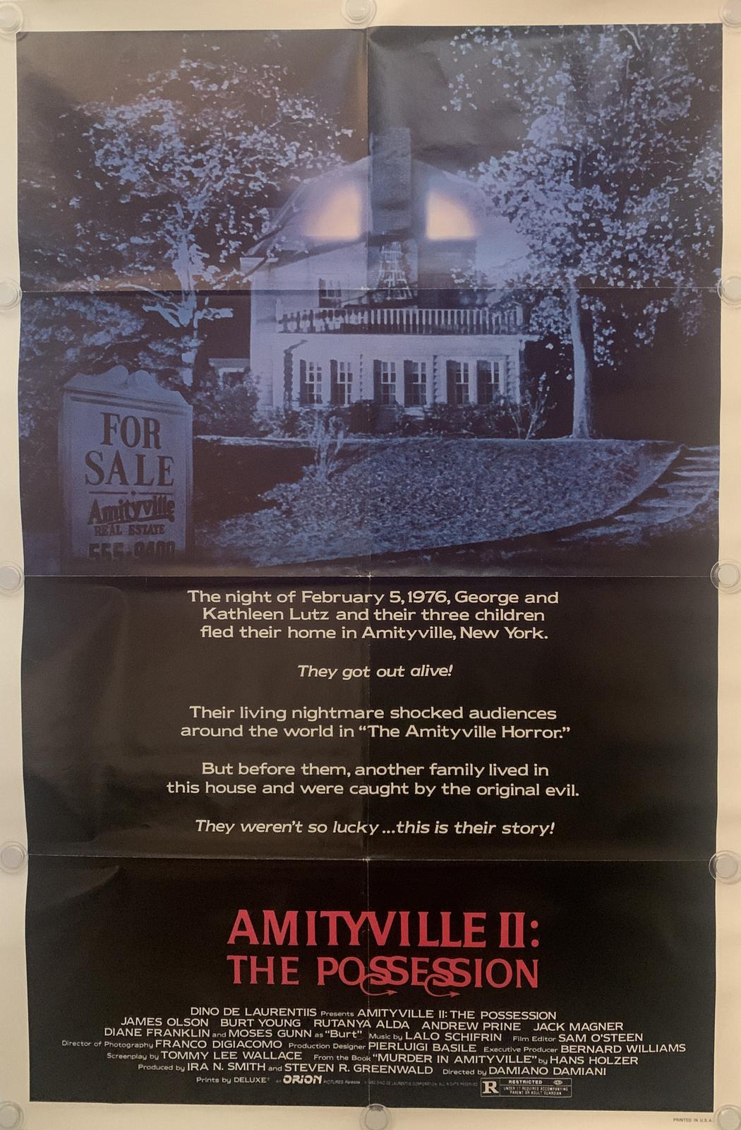 AMITYVILLE II: THE POSSESSION Original One Sheet Movie Poster - 1982 