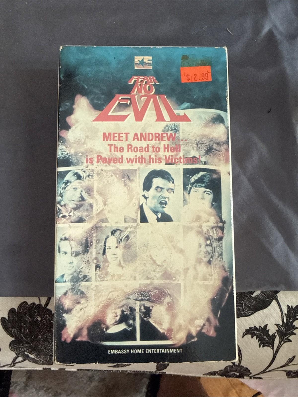 FEAR NO EVIL (VHS-1981) CULT-HORROR -EMBASSY VIDEO-PUNK MUSIC-OOP-HTF-RARE